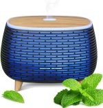 Essential Oil Diffuser, 400ml Aromatherapy Diffuser for Essential Oils, Ultrasonic Diffuser with 2 Mist Modes, Cool Mist Humidifier with 7 LED Color Lights and Auto-Off Safety, for Large Room Office