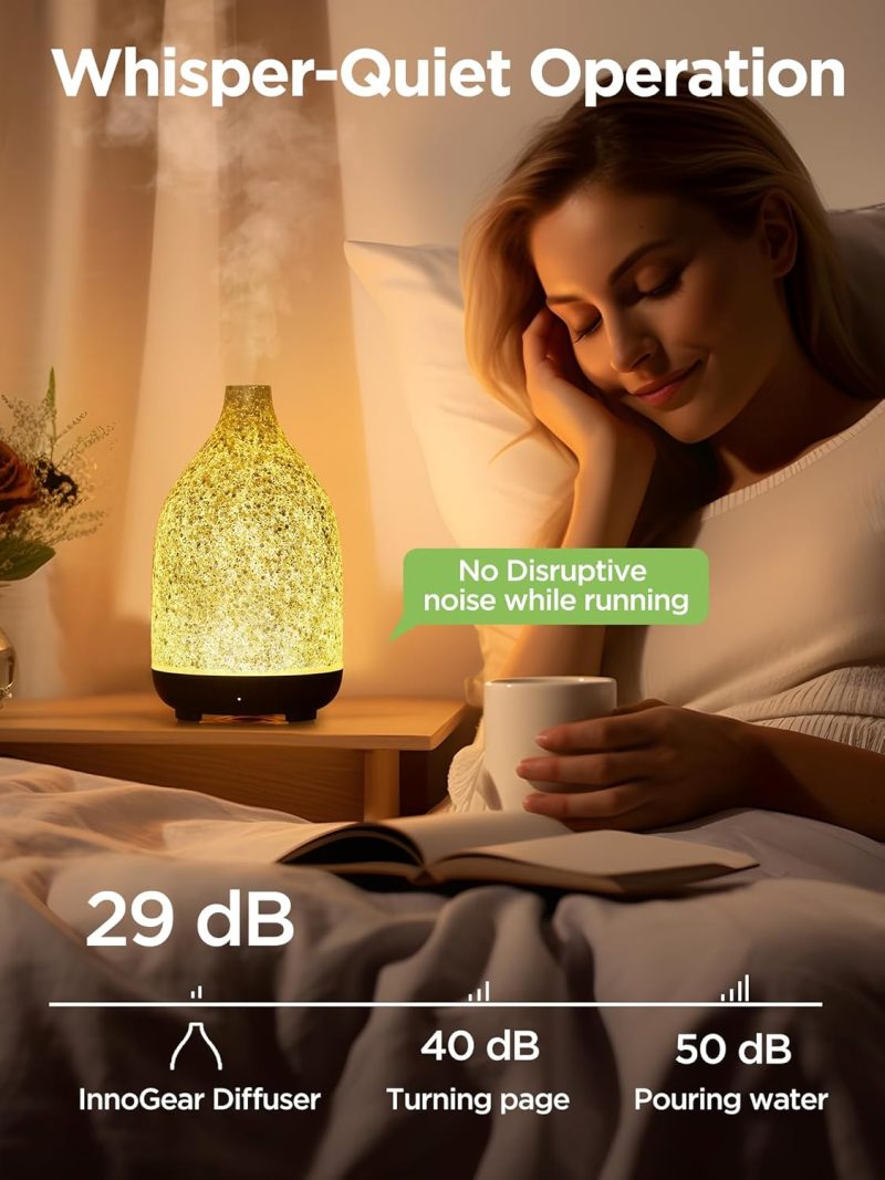 NiceFEN Oil Diffuser, Aromatherapy Diffuser for Essential Oils 150ml Scent Diffuser Ultrasonic Cool Mist Humidifier with 2 Mist Modes 7 Color Lights
